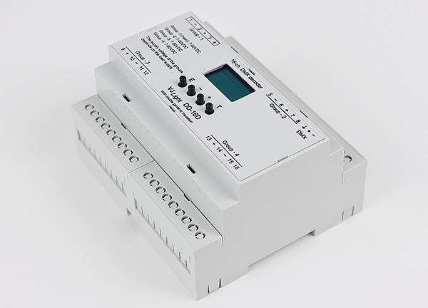 VJLight DD-16D - DMX декодер 16 каналов с двойной&nbsp;гальванической развязкой на DIN рейку.
