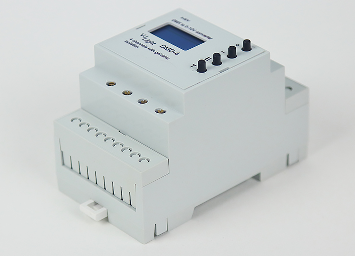 VJLight DMD-4 - Конвертер DMX в 0-10V&nbsp; на DIN рейку 4 канала с двойной&nbsp;гальванической развязкой.
