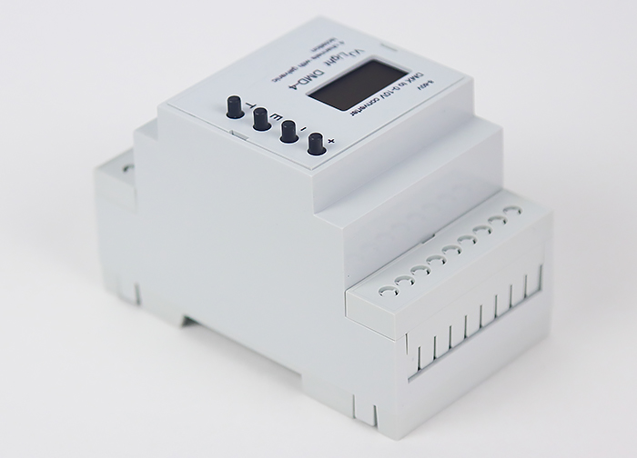 VJLight DMD-4 - Конвертер DMX в 0-10V&nbsp; на DIN рейку 4 канала с двойной&nbsp;гальванической развязкой.