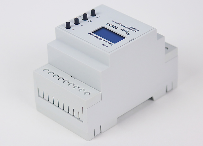 VJLight DMD-4 - Конвертер DMX в 0-10V&nbsp; на DIN рейку 4 канала с двойной&nbsp;гальванической развязкой.