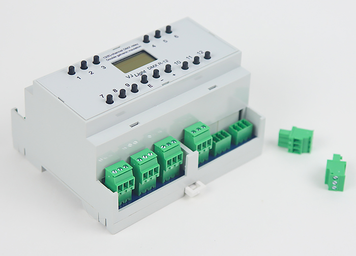 VJLight DMX R-12 - DMX реле на DIN рейку 12 каналов с двойной гальванической развязкой