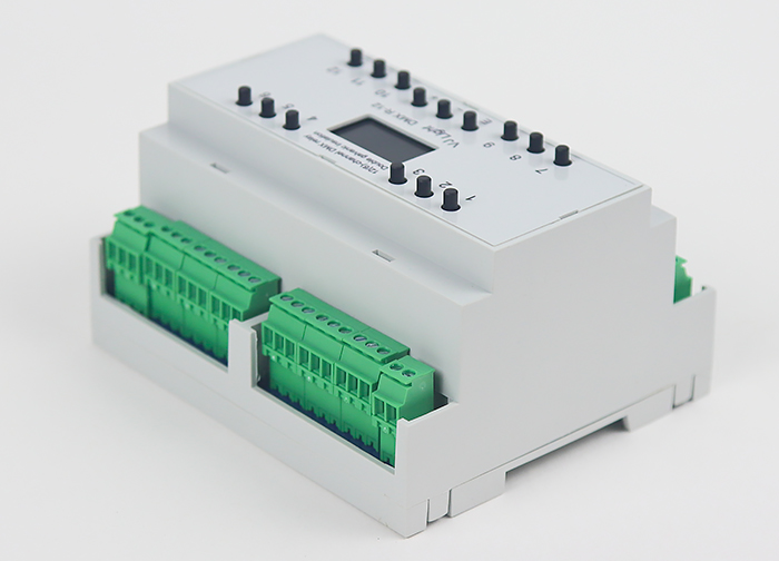VJLight DMX R-12 - DMX реле на DIN рейку 12 каналов с двойной гальванической развязкой