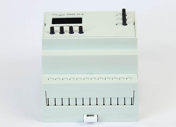  VJLight DMX R-4 - DMX реле на DIN рейку 4 канала с двойной гальванической развязкой