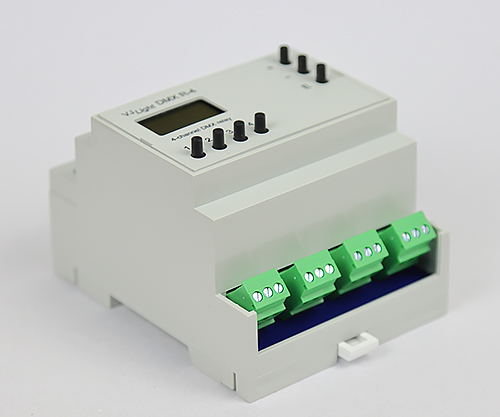 VJLight DMX R-4 - DMX реле 4 канала по 6А/250VAC на DIN рейку. Show-Device.ru