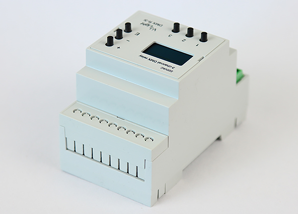 VJLight DMX R-3l - DMX реле на DIN рейку 3 канала по 16а/250vac с двойной гальванической развязкой