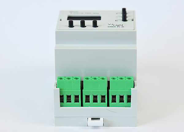 VJLight DMX R-3l - DMX реле на DIN рейку 3 канала по 16а/250vac с двойной гальванической развязкой