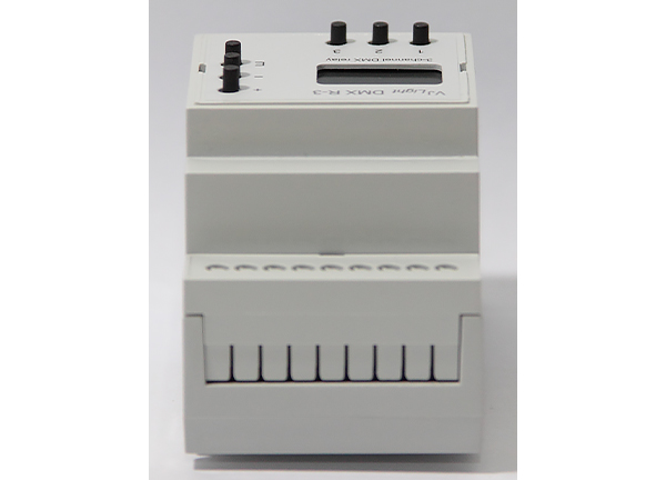 VJLight DMX R-3l - DMX реле на DIN рейку 3 канала по 16а/250vac с двойной гальванической развязкой