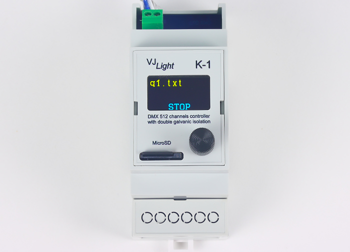 VJLight К-1 - DMX контроллер 512 каналов с двойной гальванической развязкой и простым программированием в текстовом файле.