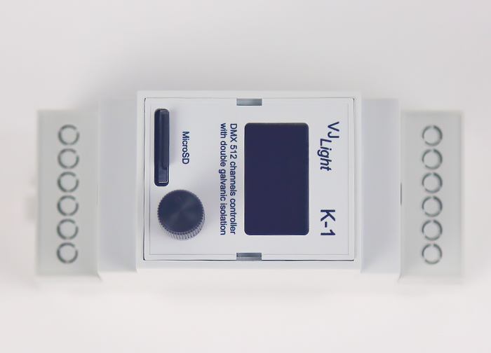 VJLight К-1 - DMX контроллер 512 каналов с двойной гальванической развязкой и простым программированием в текстовом файле.