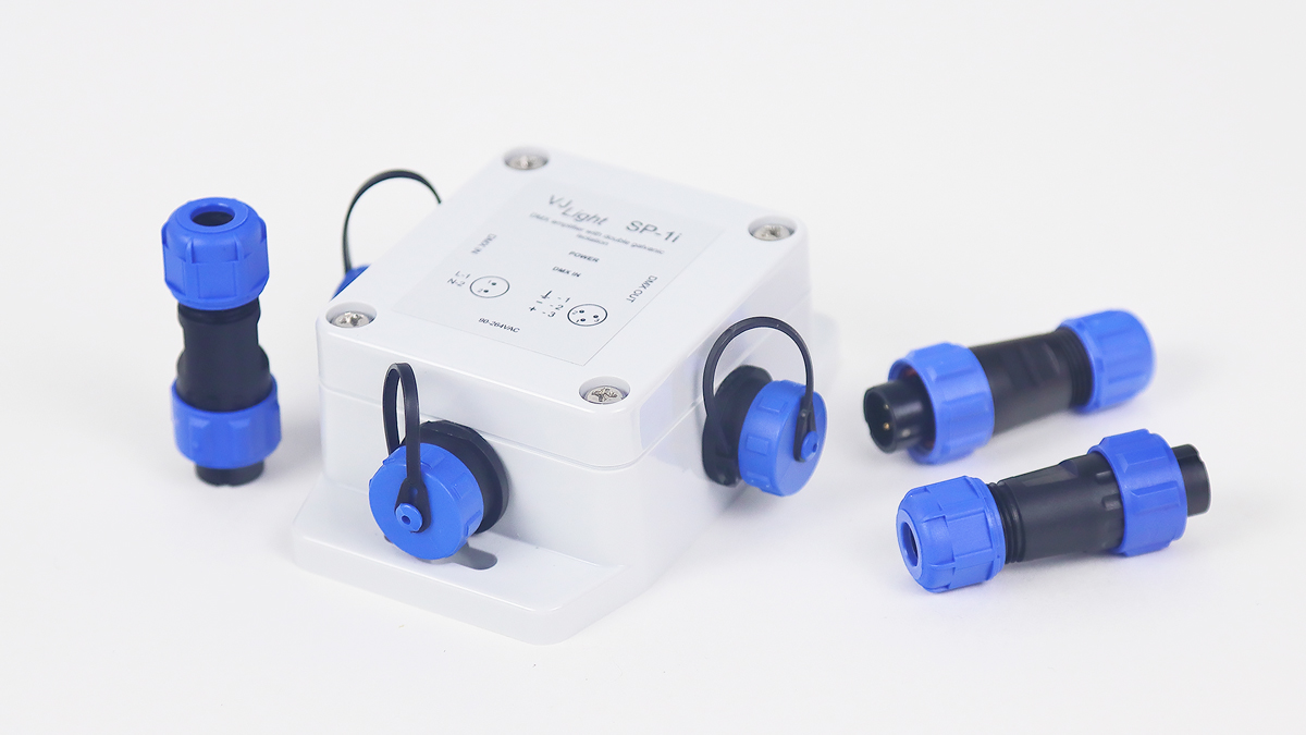 VJLight SP-1i - IP68 (IP67) Усилитель DMX сигнала с двойной&nbsp;гальванической развязкой и индикаторами.