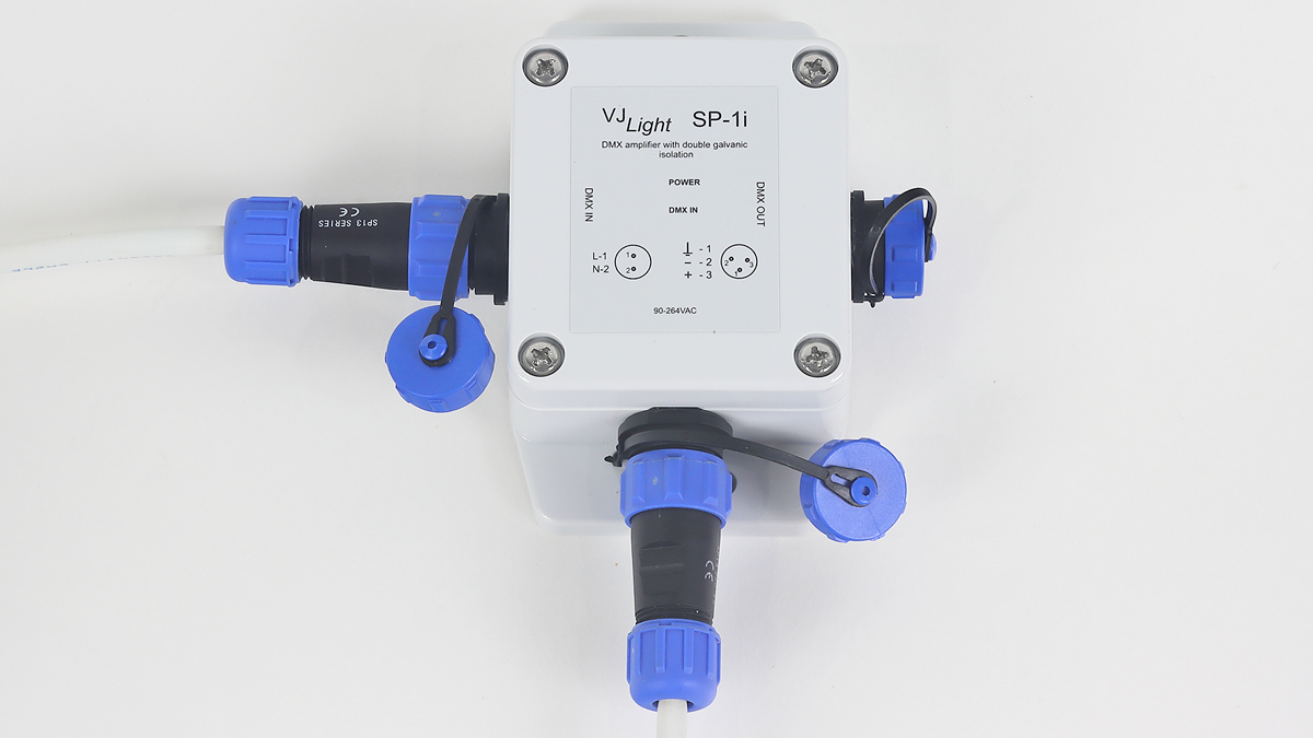 VJLight SP-1i - IP68 (IP67) Усилитель DMX сигнала с двойной&nbsp;гальванической развязкой и индикаторами.