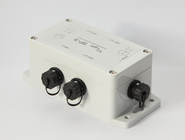 VJLight SP-3i - DMX сплиттер-усилитель IP68 (IP67) 3 выхода с двойной&nbsp;гальванической развязкой и индикаторами.