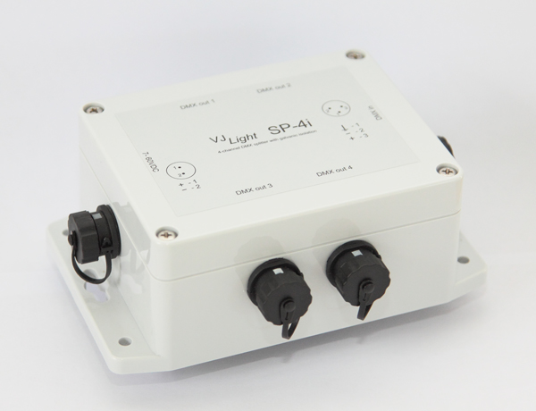 VJLight-SP-4i - IP68 (IP67) DMX сплиттер-усилитель 4 выхода с двойной&nbsp;гальванической развязкой и индикаторами