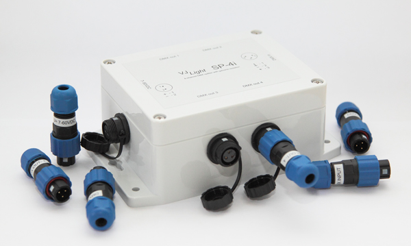 VJLight-SP-4i - IP68 (IP67) DMX сплиттер-усилитель 4 выхода с двойной&nbsp;гальванической развязкой и индикаторами