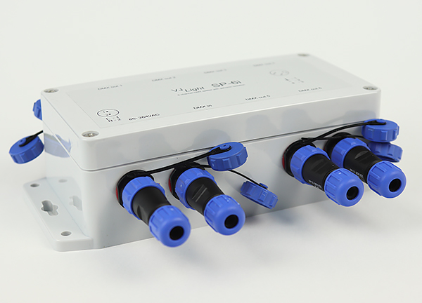 VJLight-SP-6i - IP68 (IP67) DMX сплиттер-усилитель 6 выходов с двойной гальванической развязкой и индикаторами
