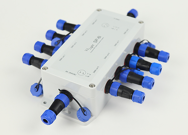 VJLight-SP-8i - IP68 (IP67) DMX сплиттер-усилитель 8 выходов с двойной гальванической развязкой и индикаторами