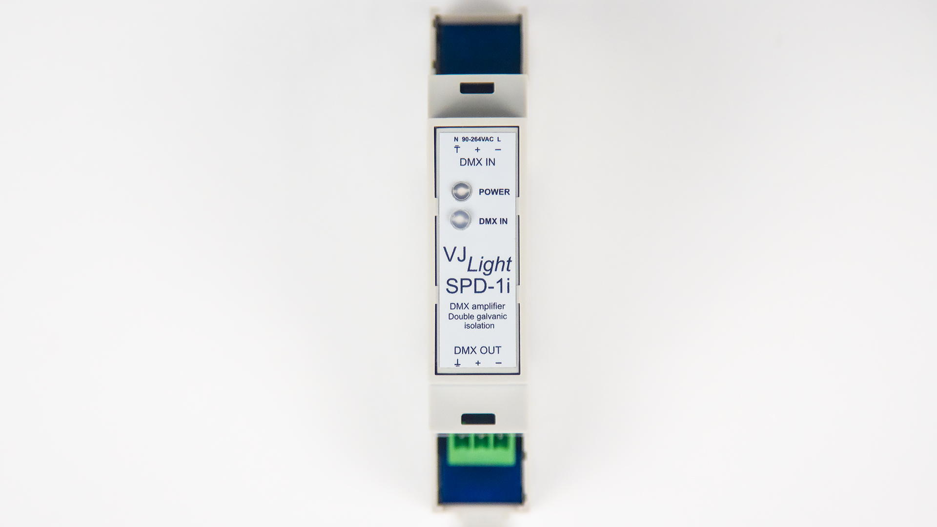 VJLight SPD-1i - усилитель DMX сигнала на DIN рейку с двойной гальванической развязкой и индикаторами.
