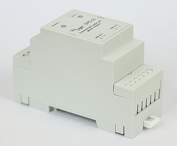 VJLight SPD-2i - DMX сплиттер-усилитель 2 выхода на DIN рейку с двойной гальванической развязкой и индикаторами. Show-Device.ru