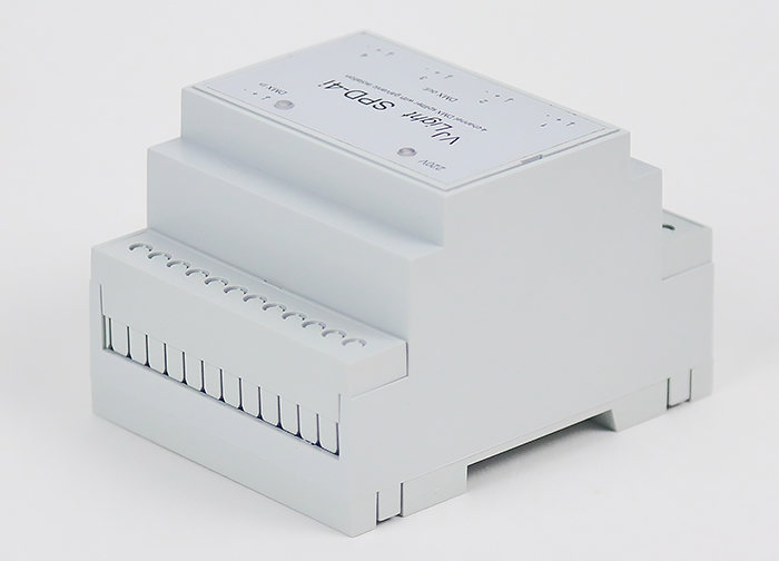VJLight SPD-4i - DMX сплиттер-усилитель на DIN рейку 4 выхода с двойной гальванической развязкой и индикаторами