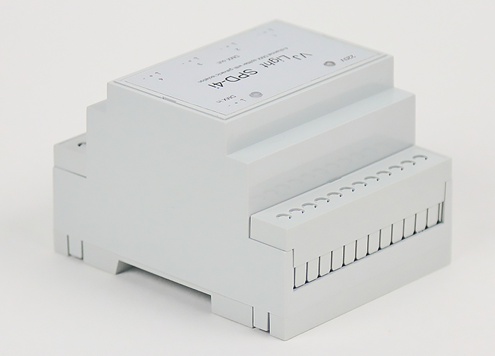 VJLight SPD-4i - DMX сплиттер-усилитель на DIN рейку 4 выхода с двойной гальванической развязкой и индикаторами