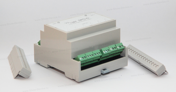 VJLight SPD-6i - DMX сплиттер-усилитель на DIN рейку 6 выходов с двойной гальванической развязкой и индикаторами