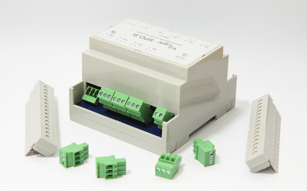 VJLight SPD-9i - DMX сплиттер-усилитель на DIN рейку 9 выходов с двойной гальванической развязкой и индикаторами