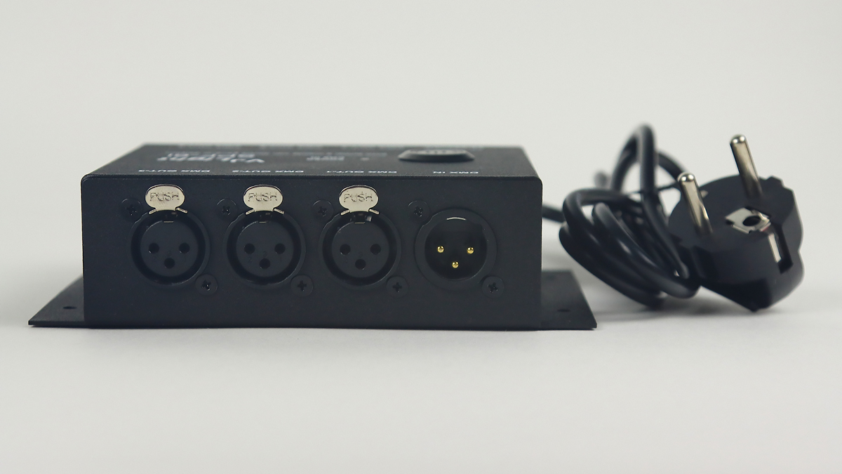 VJLight SPF-6i - DMX сплиттер-усилитель свободного крепления 6 XLR выходов с двойной гальванической развязкой и индикаторами