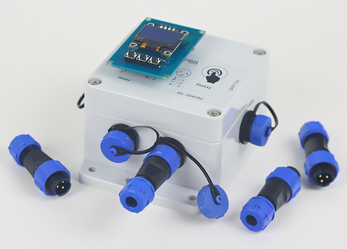 VJLight SR-1i - IP68 (IP67) DMX реле свободного крепления 1 канал до 13A/250VAC с двойной гальванической развязкой и индикаторами