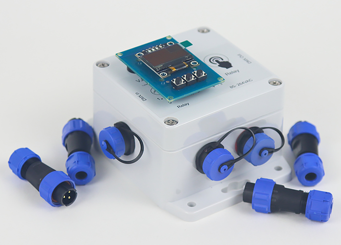 VJLight SR-1i - IP68 (IP67) DMX реле свободного крепления 1 канал до 13A/250VAC с двойной гальванической развязкой и индикаторами