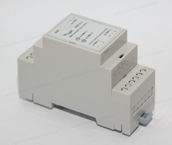 VJLight SVD-2-1 - Автоматический переключатель DMX входов на DIN рейку